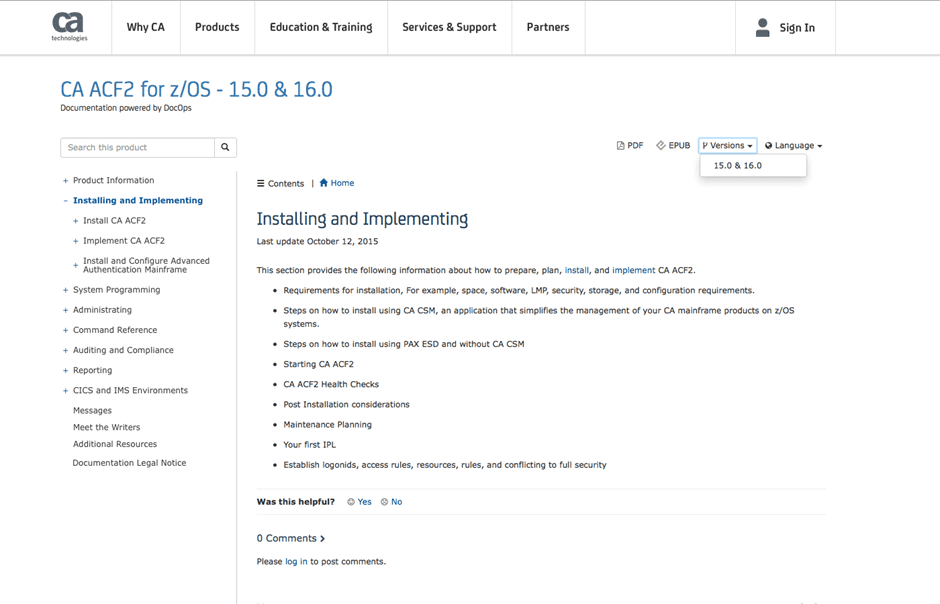 End user documentation types of technical content