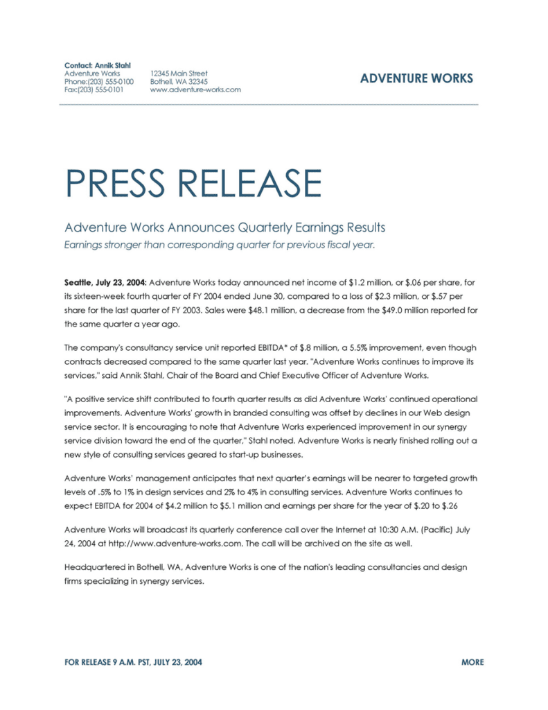 types of technical writing press release