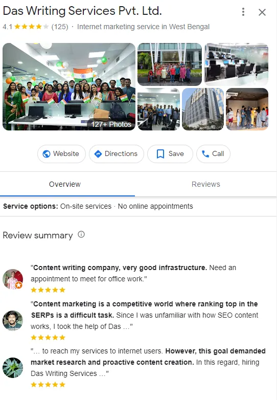 GMB of Das Writing Services 