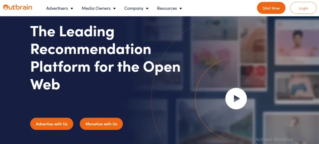 Outbrain is a content marketing platform for advertising services