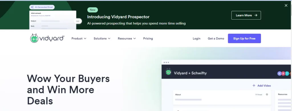 Vidyard content marketing platform