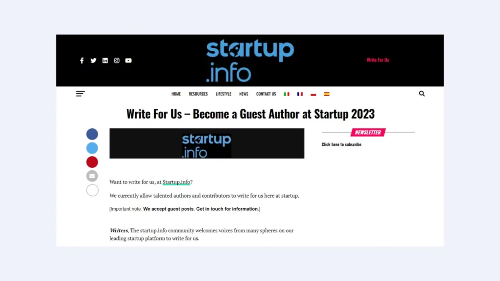 Mashable, a free guest posting site