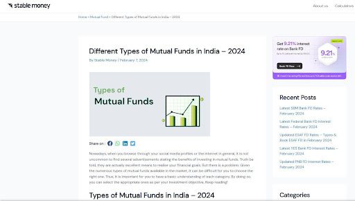 stable money seo content writing example
