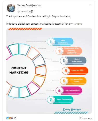 LinkedIn Post Ideas Content Marketing infographic