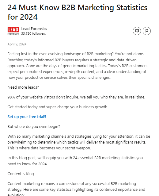 LinkedIn Marketing Statistics